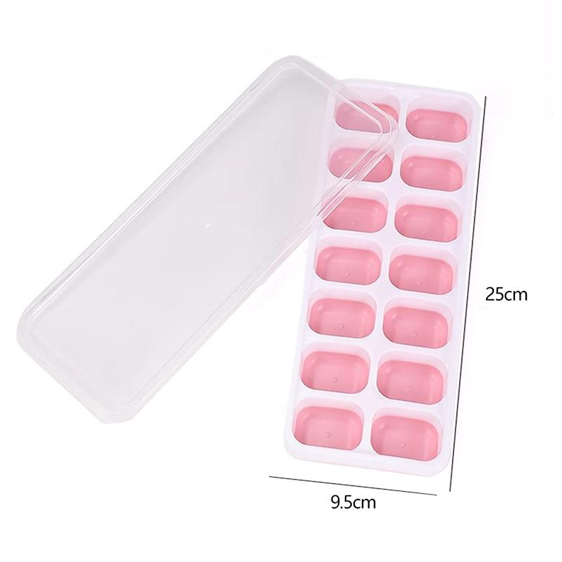 

1 шт. силиконовая форма для льда, легко извлекаемая, гибкая форма с защитой от проливания, съемная, многоразовая крышка, штабелируемый лоток для льда с крышкой