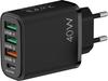 36W PD Fast Charger: 5V4A Multi-Port Adapter with 3 USB Ports, Compatible with European, American, and UK Standards