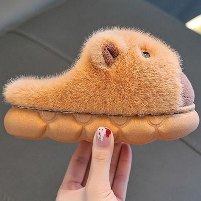 Papuci Copii Capybara Drăguți la Modă Confortabili Păstrează Căldura Pantofi de Podea Papuci de Casă de Interior