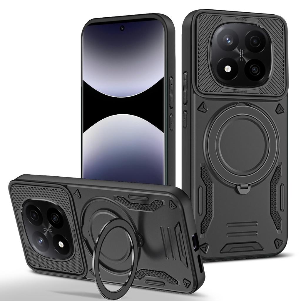 For Xiaomi Redmi Note 14 Pro+ 5G Magnetic Case Shockproof TPU + PC Phone Back Cover with Kickstand