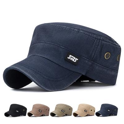 Vintage Baumwolle Flat Top Hut für Männer Militär Caps Trucker Snapback Baseball Cap Armee Visiere Hut Kapitän Cap Hombre Gorras