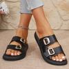 Niche high-end thick-soled cool slippers women's summer wear 2025 new versatile beach shoes
