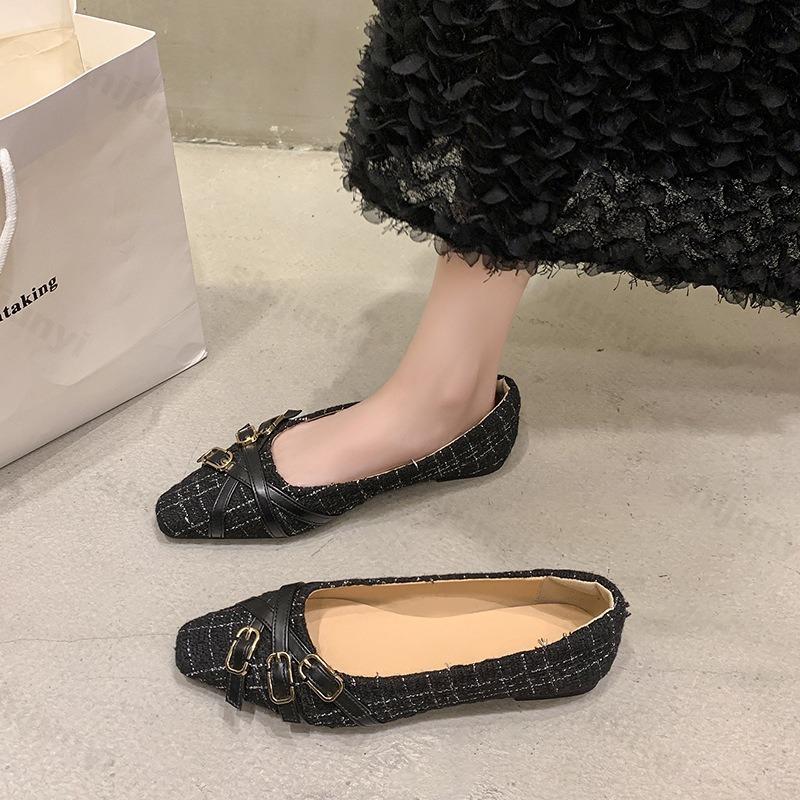 Fashion Designer Women Flats Shoes Mary Jane Spring Autumn Fashion Ballet Square Toe Casual Shoe Outdoor Anti Slip Dress Banquet Elegant