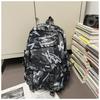 High-value Personalized Graffiti Trendy Cool Backpack Couple Contrasting Colors Lightweight Large-capacity Backpack