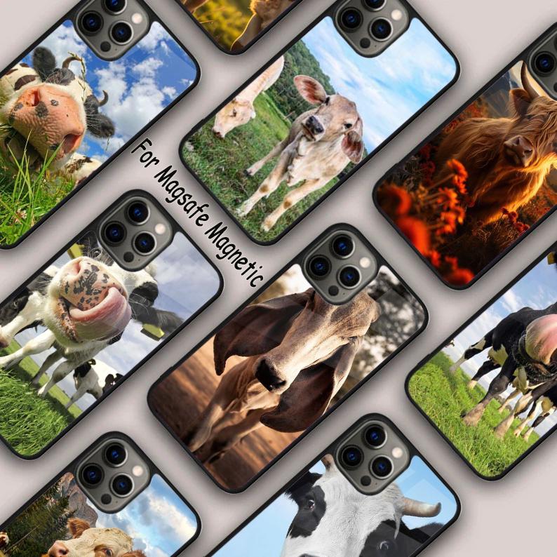 Cow Magnetic Phone Case For APPLE iPhone 17 Air 16 14 13 12 Pro Max 15 Plus Wireless Charge With MagSafe Cover