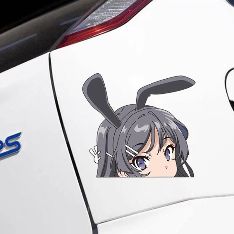 Anime Secondary JDM Reflective Car Stickers Waterproof Body Cover Marks Stickers Decorative Car Stickers Accessories