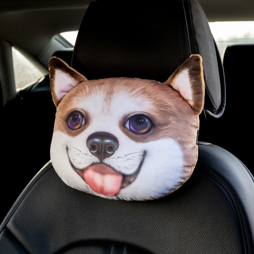 Dog Cat Car Neck Pillow Seat Belt Shoulder Pad Car Neck Pillow Travel 3D Animal Neck Cushion Universal Car Accessory Cartoon
