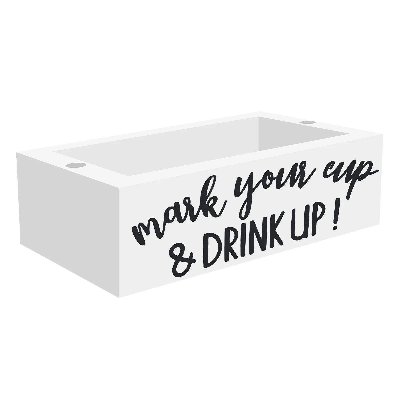 Disposable Cup Storage Holder Multifunctional Desktop Cup Storage Rack Wood Cup Organizer with Marker Holes Desktop Storage Rack