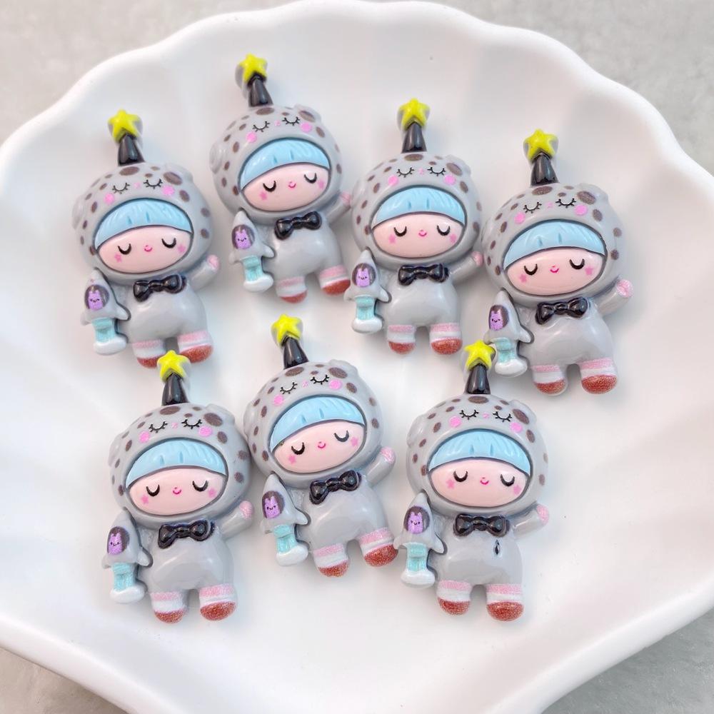 10Pcs New Cute Cartoon Girl Doll Series Flat Back Resin Cabochons DIY Jewelry Craft Decoration Accessorie