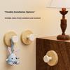 Natural Wood Adhesive Wall Hooks Strong Hold No Drilling For Bedroom Bathroom Hanging Keys Bags Coats