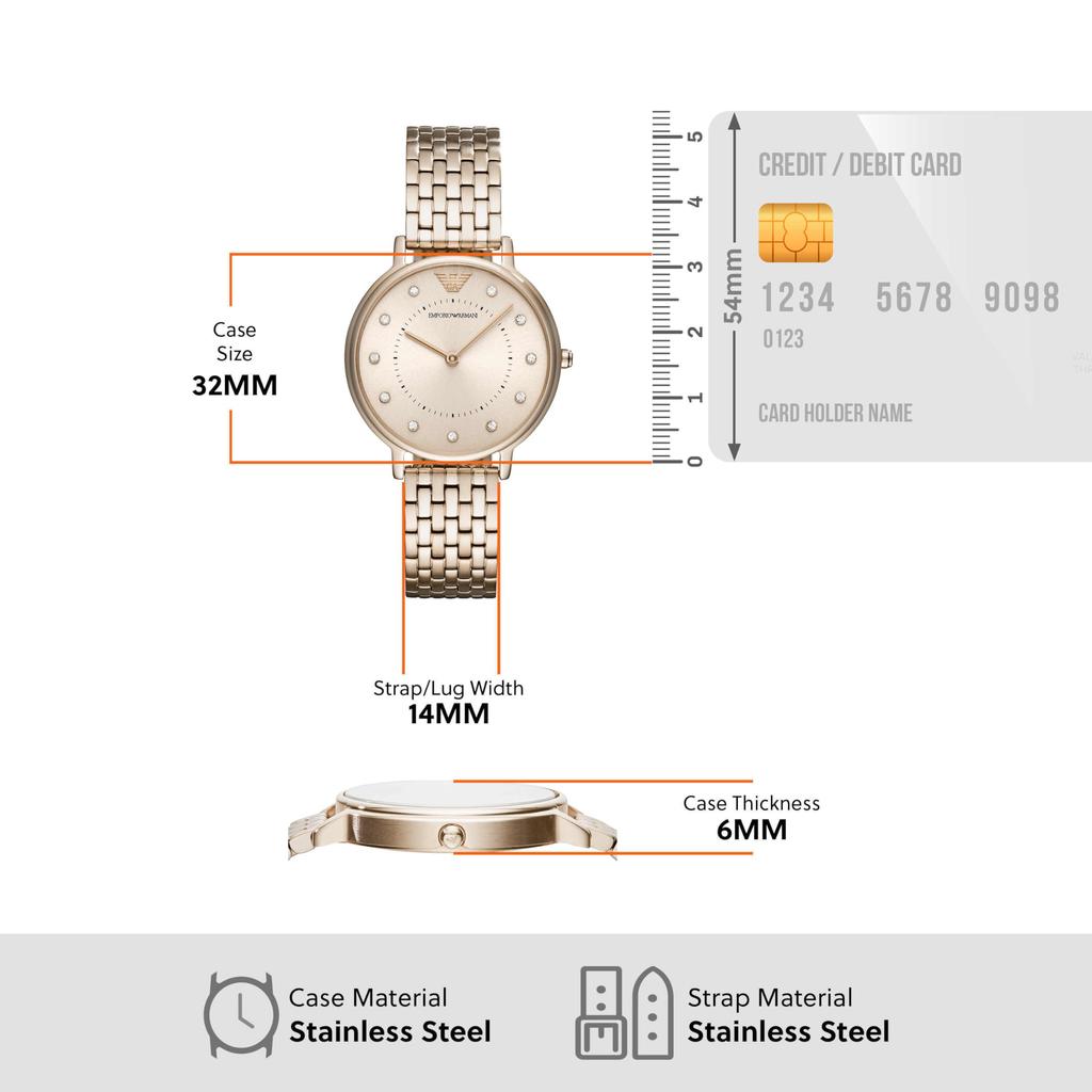 Emporio Armani Analog Stainless Steel Watch AR11062 Women's