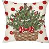 Christmas Decoration Pillow Cover Snowman Reindeer Pattern Printing Living Room Sofa Cushion Cover Home Room Decoration