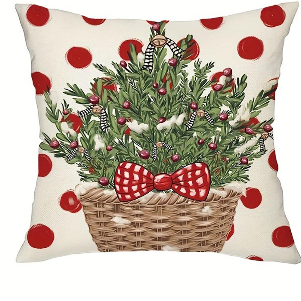 Christmas Decoration Pillow Cover Snowman Reindeer Pattern Printing Living Room Sofa Cushion Cover Home Room Decoration