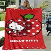 1pc. Hello Kitty Red Polka Dot Apple Design Blanket - Perfect for Home, Office, Outdoor Use, Gift Idea, Suitable for Al