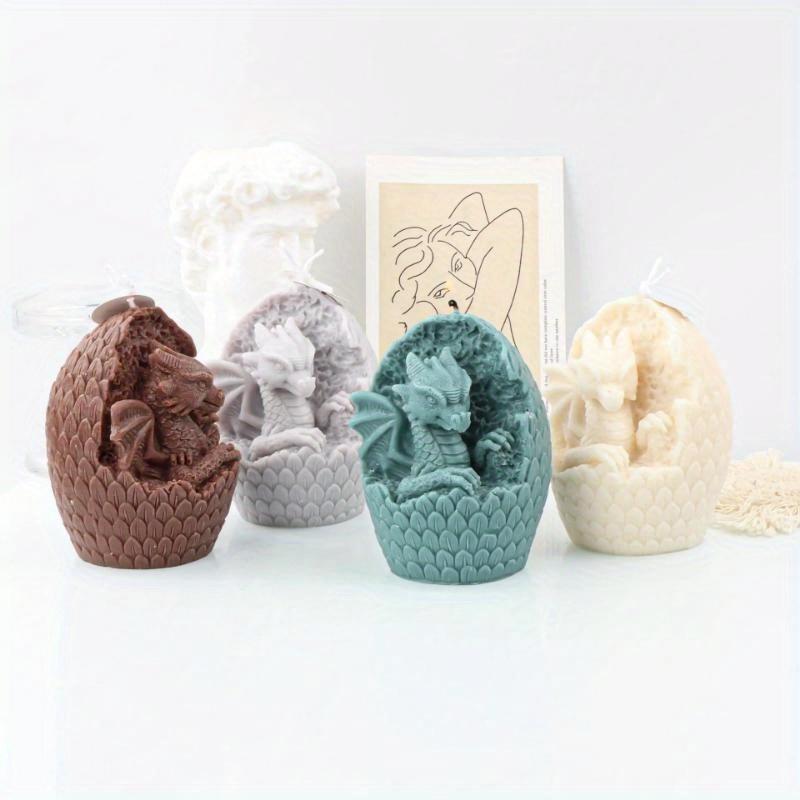 Molde de silicona para velas con forma de dragón, hecho a mano, para decoración de escritorio, yeso, aromaterapia, herramientas para hacer velas, molde de jabón de resina de cera de soja