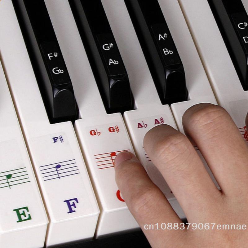 [ZYAS][G331] Set 1 Adesivi Lettere Piano per Principianti 88/61/54/49 Tasti Con Etichette Note Colorate Rimovibili Adesivi Tastiera Piano