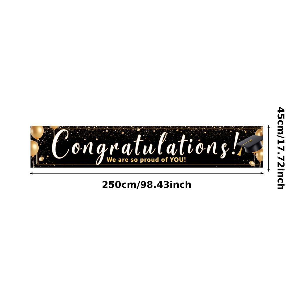 Festive Look Academic Achievement Banner Congratulations Sign Graduation Party Decor for Academic Celebration Photo Backdrop