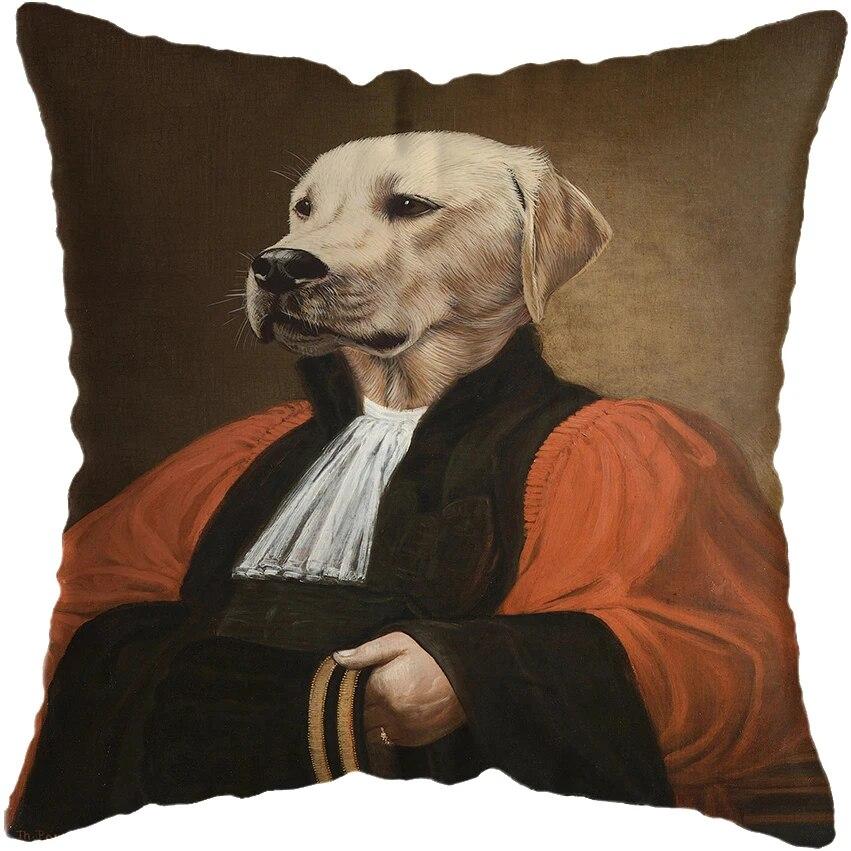 Vintage maleri Katt Hund Dyr Putetrekk Bil Dekor Putetrekk Hjem Sovesofa Putetrekk