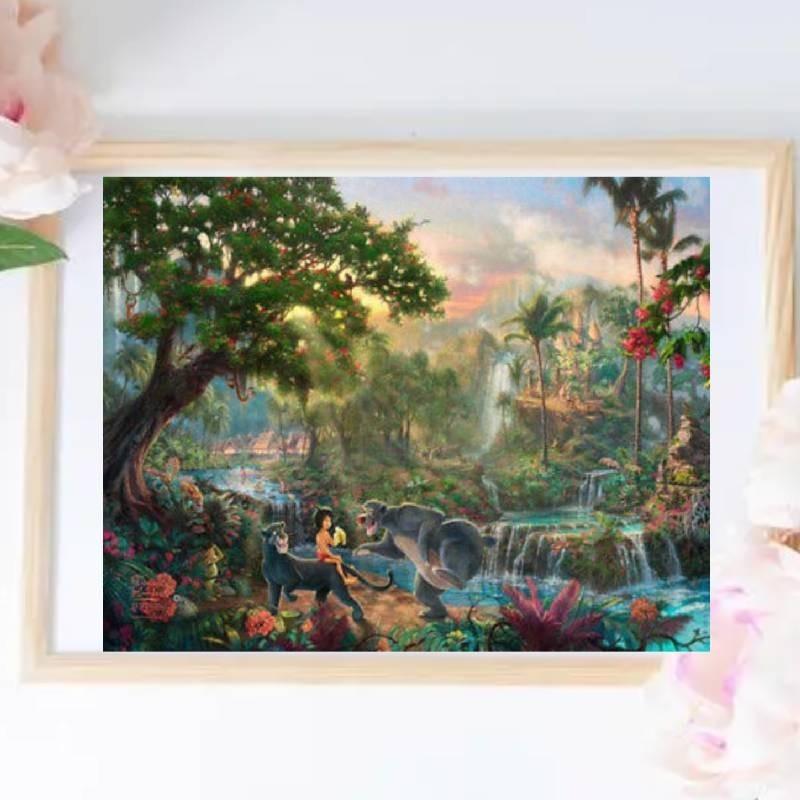 Meerjungfrauenprinzessin Leinwand Wandkunst Für Moderne Märchen Schlafzimmerdeko Cartoon Stil Bunt Gerahmt Sprühmalerei Verschiedene Größen