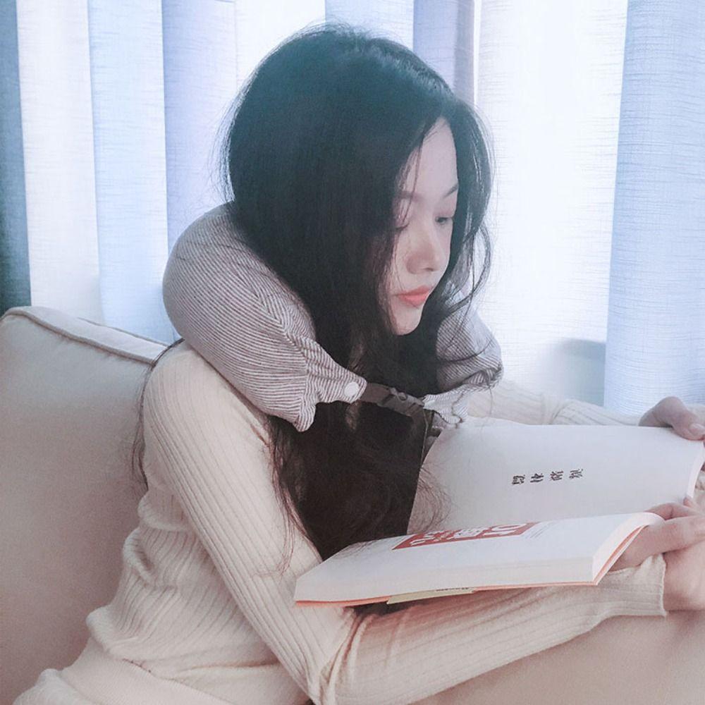 U Shaped Travel Neck Pillow Japanese Style Nap Pillow Bendable Roll Pillow  Airplane