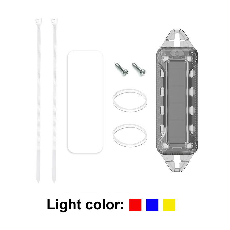 Motorcycle Solar Warning Light Car Rear Collision Prevention Strobe Light Night Electric Vehicle Bicycle Led Tail Flashing Light