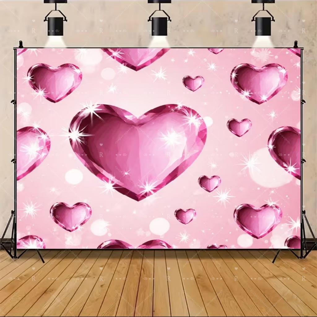 Red Pink Heart Balloon Background Multi Functional Love Banner Birthday Festival Wedding Couple Portrait Photography Backdrop
