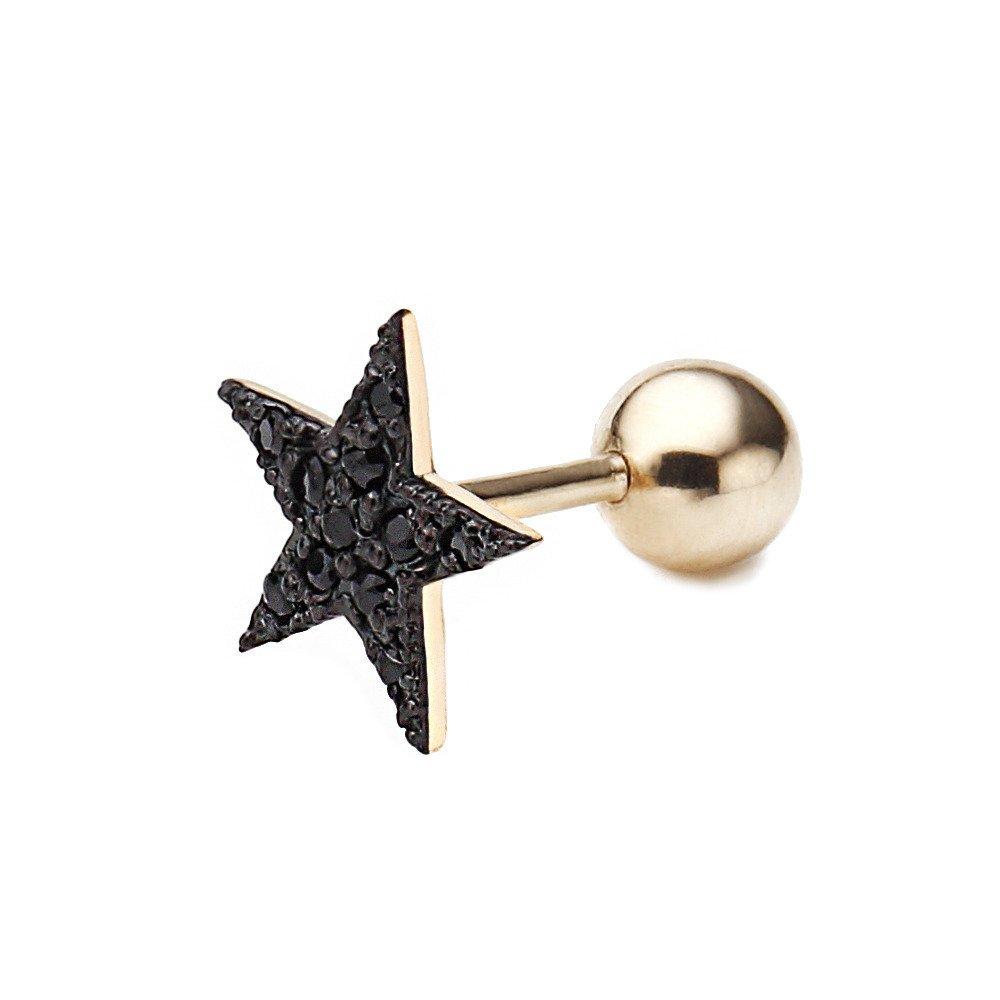 [Dorocy] 14K Black Star Piercing (1 piece)