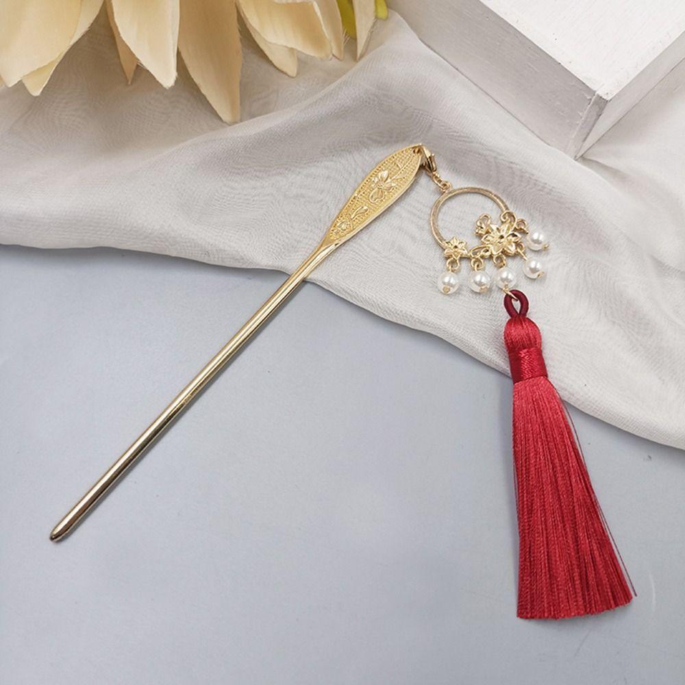 Headdress For Bride Hanfu Headwear Hair Accessories Hairpins Tassel Hair Stick Women Hair Fork