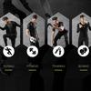5 in 1 Mens Tracksuit Dance Gym Compression Football Jogging Sports Suit