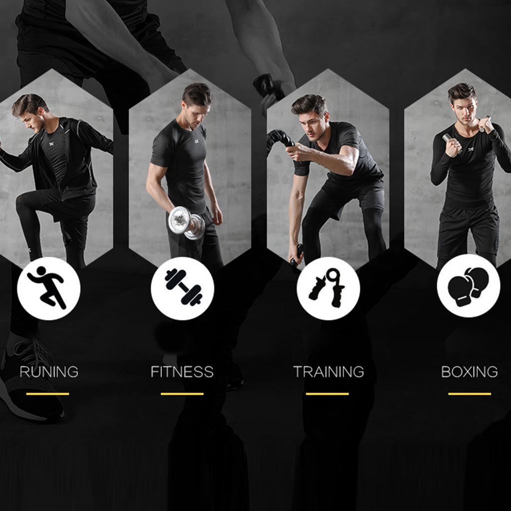 5 in 1 Mens Tracksuit Dance Gym Compression Football Jogging Sports Suit