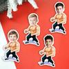 Customized Funny Kungfu Man Paper Sticker Banners Cake Toppers Personalized Birthday Gift Label New Year Pendant Party Supply
