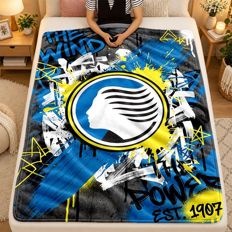 Flaneldecke Atalanta FC Warme Weiche Überwurfdecke für den Innenbereich Sofa Bett Wohnzimmergebrauch