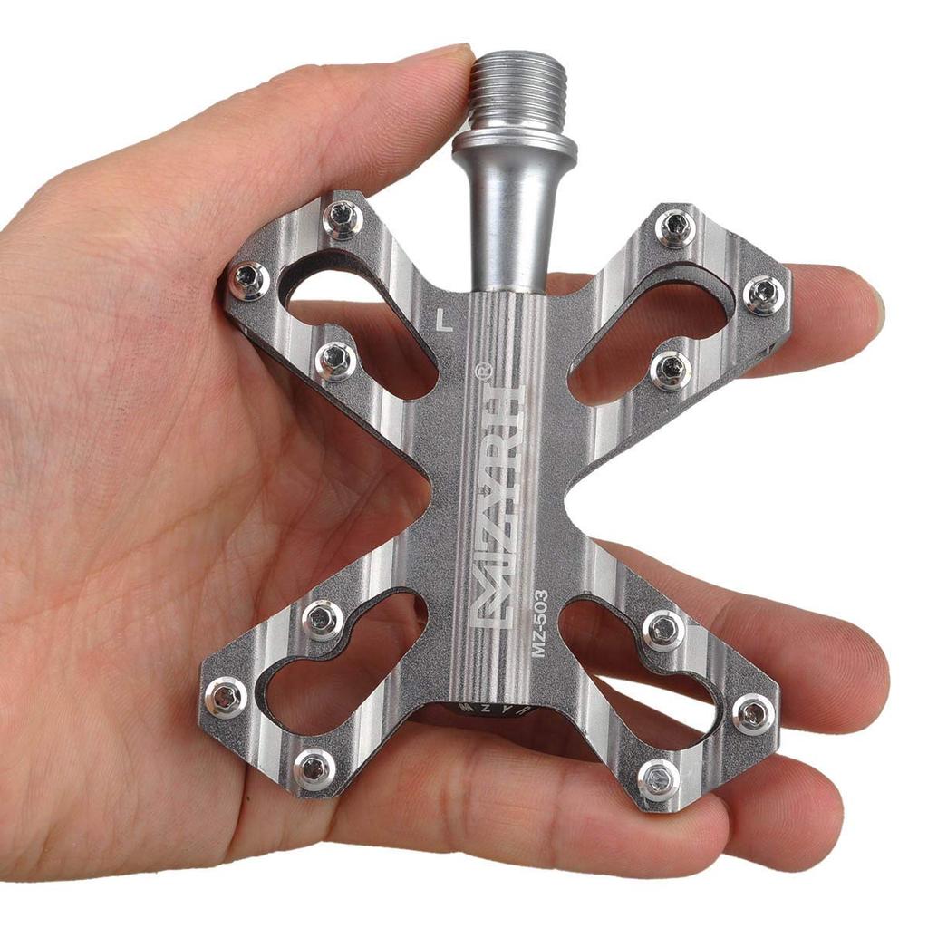 ThinkTop Bicycle Aluminum for Road and Mountain Gray 3-Bearing Pedals, 9/16" Axle, Ultra-Lightweight Alloy, High-Strength Lubricant, Bikes, MTBs,