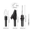 Cleqee Stackable Banana Plug Silicone Test Lead 4mm Stackable Banana Plug with Alligator Crocodile Test Forkback Probe Pin for Replaceable Test Set of