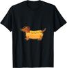 Hot Dog Wiener Hund Dackel Wortspiel Grafik T-Shirt Lässiges Baumwoll Kurzarm T-Shirt für Männer Frauen