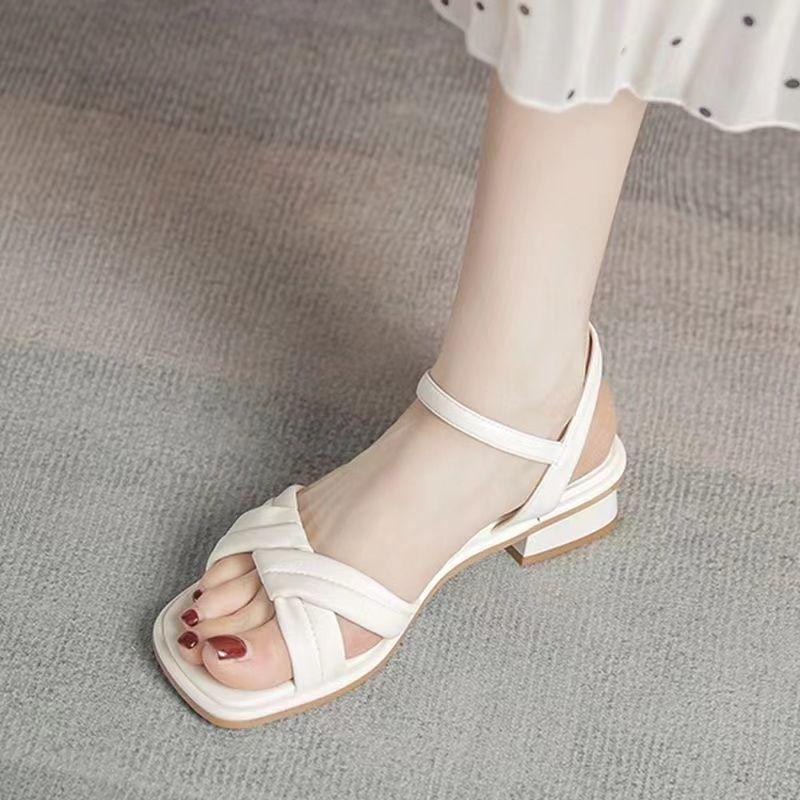 Women's Summer and Summer New Low-heeled Soft-soled Open-toed Sandals for Women's Outer Wear