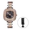 Square Watch with Sparkling Analog Stylish Stainless Steel Quartz Fashion Watch for Women Perfect Gift for Day Women's Diamonds Display, Waterproof,