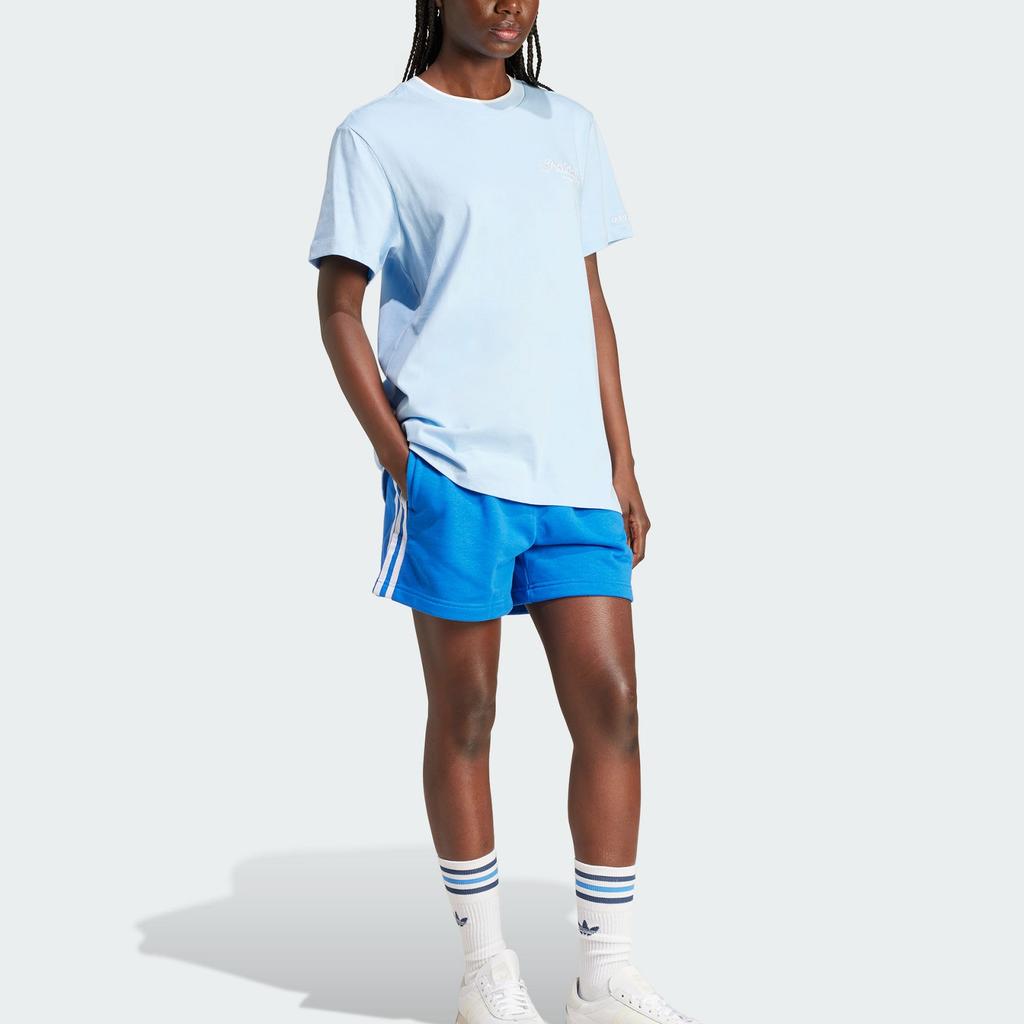 Adidas Originals Graphic Loose T-Shirt Women Tops Pink Blue IZ0107