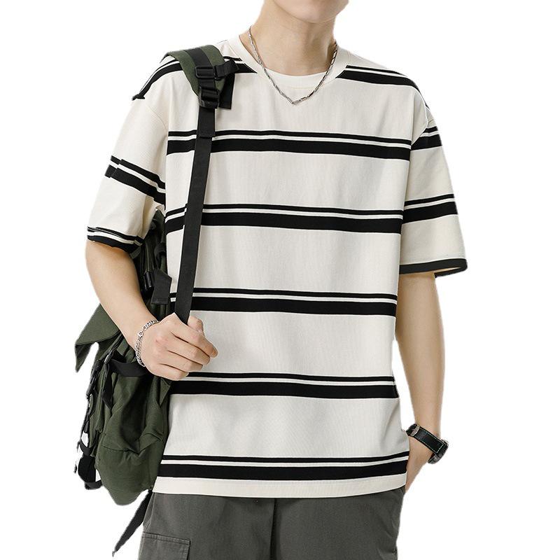 Kunhai Pengyun Men's Casual Sailor Striped Short Sleeve T-shirt