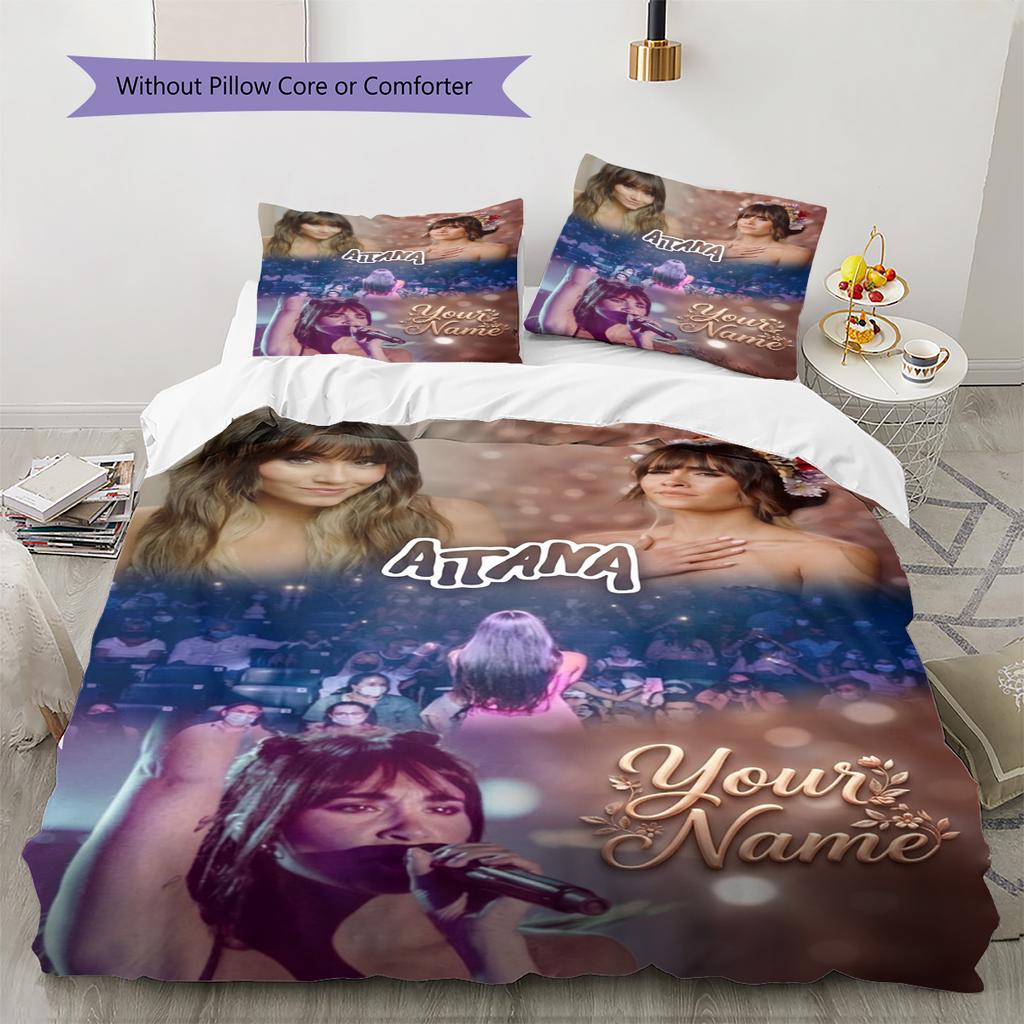Name Custom Aitana Ocana Pattern Bedding Set Quilt Cover Pillowcase Home Decor Gift (1 * Duvet Cover + 2 * Pillowcase, Without Core)