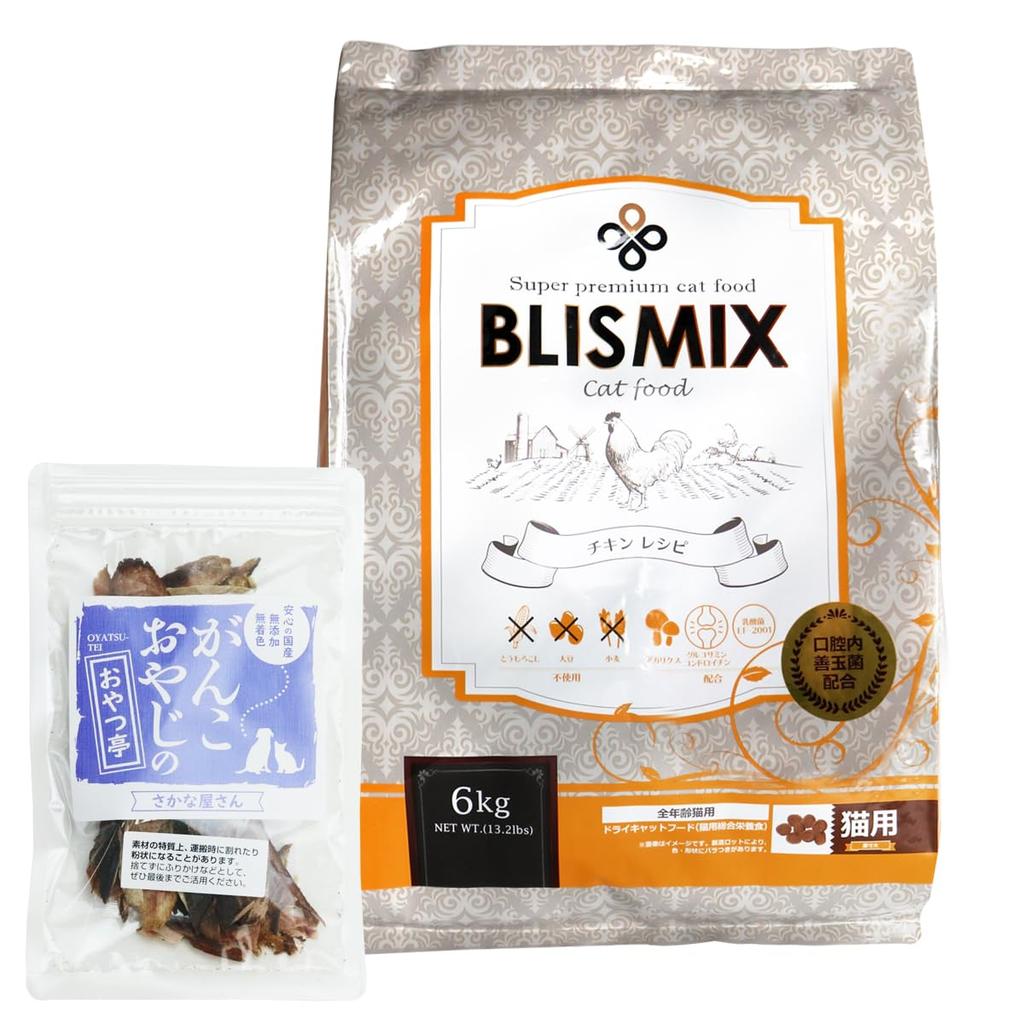 Blismix Cat Chicken 6kg Ganko Oyatsutei Domestic Fish Snack 20g Cat All Ages + Oyaji's (Trial Size) Approx.