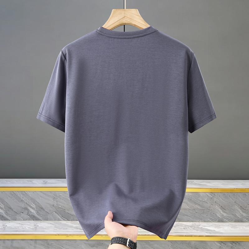 Men's Plus Size Solid Color Crew Neck T-Shirt – Loose Fit Short Sleeve Basic Tee (5XL-13XL)