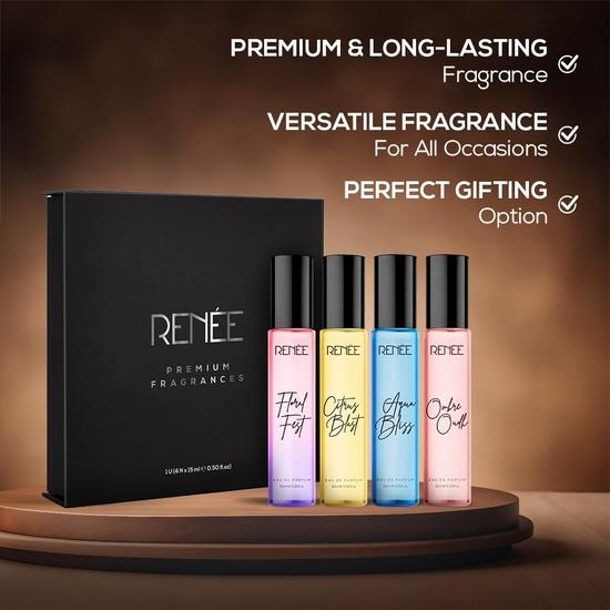 RENEE Women's Luxury Perfume Gift Set Pack of 4 Eau De Parfum- Long-Lasting Premium Scents, Fragrances for All The Occasion, 15ml each