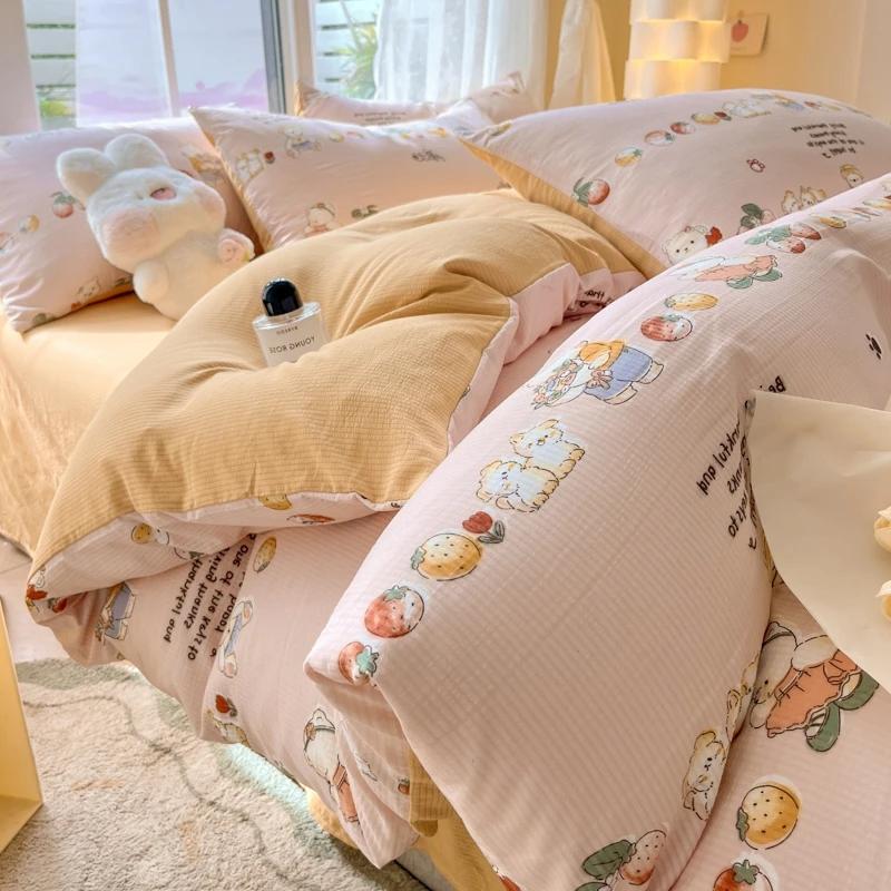 Povlečení Capybara Queen Size 4ks pro milovníky Kapybary Kluci Dívky Dárky Kreslený povlak na přikrývku Oboustranný povlak na přikrývku na kávu