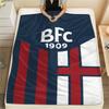 Coperta in Flanella con Motivo Bologna FC 1909, Alta Qualità, Confortevole per Tutte le Stagioni, Decorazione per la Casa, Calore e Comfort, Perfetta per Regali.