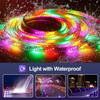 5 metrů vodotěsných LED světelných řetězů s 300 barevnými 5050 RGB LED a Bluetooth ovladačem