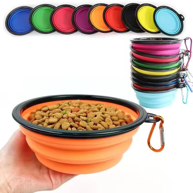 Collapsible Silicone Pet Bowl Portable Travel Dog Cat Bowl Waterproof Pet Feeder for Outdoor Activities Lightweight and Green