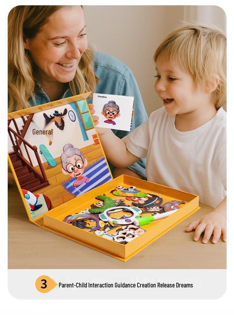 Creative Magnetic Puzzle Gift Box for Kids Ages 3-6: Dress-up and Early Learning Toy