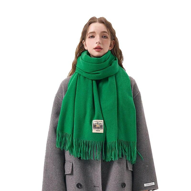 Pure Color Soft Scarf Large Size Multi-Functional Shawl Outdoor Casual Warm Scarf Couple Scarf