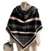 Imitation Cashmere Scarf Women'S Shawl Travel Decoration Square Scarf Letter Air Conditioner Warm Cloak Thickened Scarf